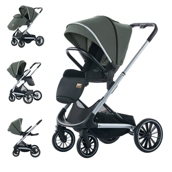 Reversible Stroller High Land Scape Baby Carriage Stroller for Baby Toddler 2in1 Baby Stroller Up to 48lbs