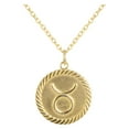 thumbnail image 1 of Reversible Taurus Zodiac Sign Charm Coin Pendant Necklace in Solid Gold (18 Inches), 1 of 4