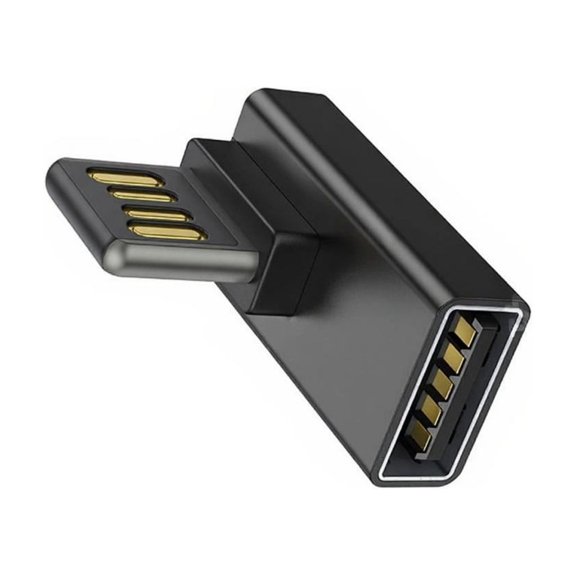 Reversible USB A Connectors 90Angled Bend Fast Charging Syncing Durability Alloy Housing Portable Chargers Adapter for P