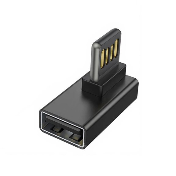 Reversible USB A Connectors 90Angled Bend Fast Charging Syncing Durability Alloy Housing Portable Chargers Adapter for P