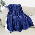 thumbnail image 1 of Reversible and Ultra-Plush Flannel Fleece Sherpa Throw- Lightweight Soft and Cozy- All Season Decorative Throw, Perfect for Lounging, 50 x 60 inches, Royal Blue, 1 of 5