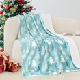 thumbnail image 1 of Reversible and Ultra-Plush Flannel Fleece-Winter Christmas Sherpa Throw- Lightweight Soft and Cozy-Holiday Decorative Throw, Perfect for Lounging, 50 x 60 inches, Mint Tree, 1 of 6