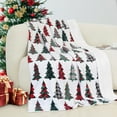 thumbnail image 1 of Reversible and Ultra-Plush Flannel Fleece-Winter Christmas Sherpa Throw- Lightweight Soft and Cozy-Holiday Decorative Throw, Perfect for Lounging, 50 x 60 inches, Plaid Christmas Tree, 1 of 6