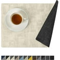 thumbnail image 1 of Reversible Vinyl Placemats Set of 8, Faux Leather 100% Waterproof Oil-Proof Wipeable Place Mats, Heat Resistant Dual Sided Table Mats for Kitchen/Dining/Party (Grey Beige, 12 x 18 Inch), 1 of 6