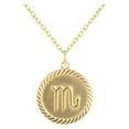 thumbnail image 1 of Reversible Virgo Zodiac Sign Charm Coin Pendant Necklace in Solid Gold (22 Inches), 1 of 4