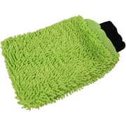 Reversible Wash and Scour Mitt – Cross Weave & Chenille Microfiber Washing Mitten for Car Cleaning, Lime Green