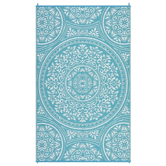 Reversible Waterproof Outdoor Area Rug 8*10 & 9*12 & 9*18 ft – UV & mark Resistant Patio Carpet – Durable All-Season Garden Mat for Porch, Deck