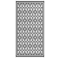 thumbnail image 1 of Reversible Waterproof Outdoor Rug, 9x18 Feet Plastic Straw Mat with Carry Bag, Black Gray Lantern Design, 1 of 12