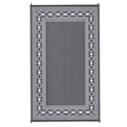 Reversible Waterproof Outdoor Rug, Durable Plastic Straw Mat with Geometric Diamond Design Lightweight Collapsible for Patio