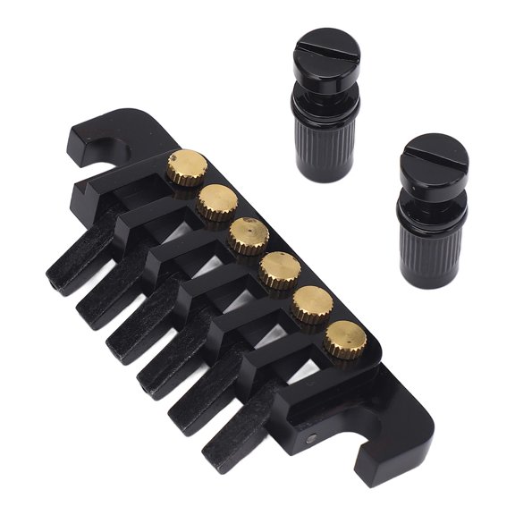 Reversible Wrap-Around Guitar Bridge and Stop Tailpiece Kit for LP Style Electric Guitars - Brass & Iron