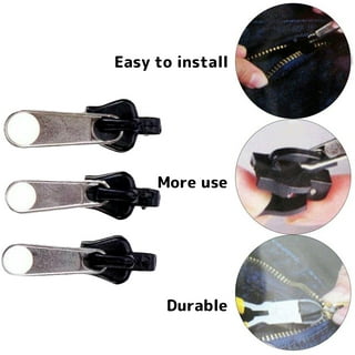 ZlideOn Zipper Pull Replacement - 3pcs, Black, Large - Instant Zipper Replacement Slider Multipack
