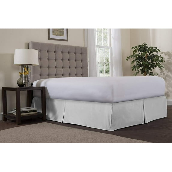 Reversifi - Center Pleat Bed Skirt - 18 Colors Avalaible - Twin Size - Bright White