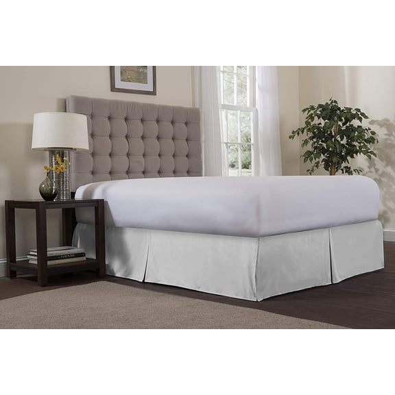 Reversifi - Center Pleat Bed Skirt - 18 Colors Avalaible - Twin Size - Bright White