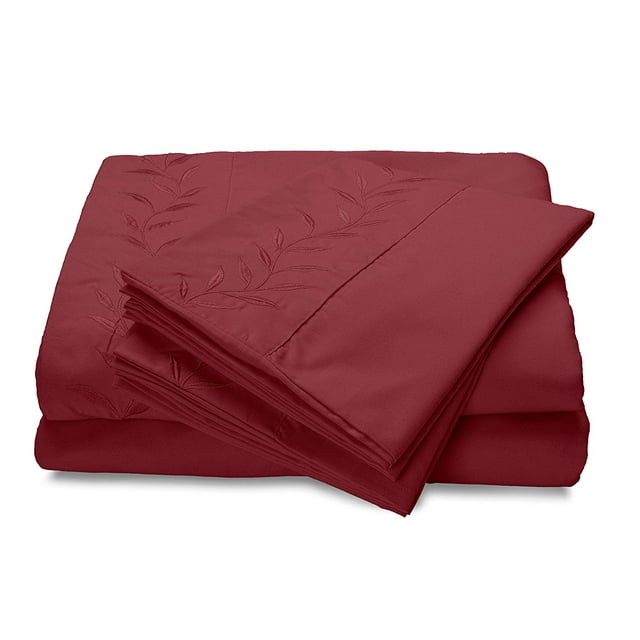 Reversifi Embroidered Bed Sheets Set Soft Brushed Microfiber