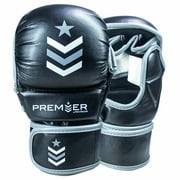 Revgear Adjustable Synthetic Leather MMA Gloves, Black & Gray, Medium