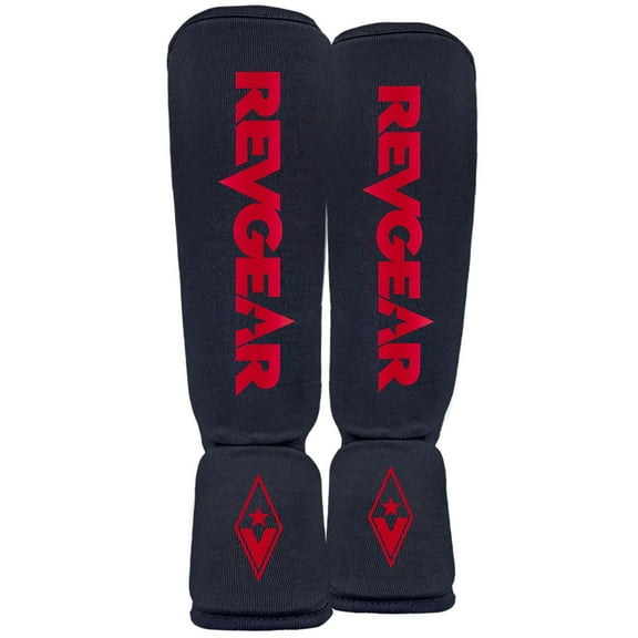 Revgear Dominator Shin Guard | Cloth Shin and Instep | Durable Lightweight Shin Guards for Any Level | Mixed Martial Arts (MMA) Kickboxing or Muay Thai (XX-Large)