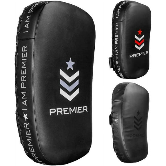 Revgear Premier Deluxe Thai Pads | Punching, Foot, Knee and Elbow Target |Training, Curved Kickboxing Kicking Strike Shield, Coaching Kick Boxing, MMA, Martial Arts (Sold as Pairs)