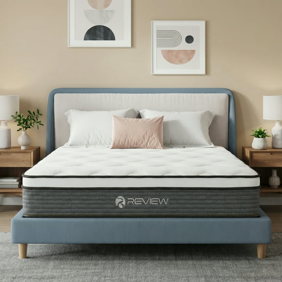 REVIEW Queen Mattress, 12 inch Hybrid Memory Foam with Motion Isolation, Medium, Bed in a Box