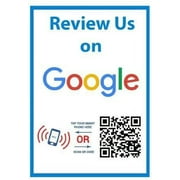 Review Us On Google Sticker - Touchless QR Code and NFC Tag - Two-Sided Social Media Storefront Window Decal - Custom-Designed for Google