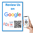 thumbnail image 1 of Review Us On Google Sticker - Touchless QR Code and NFC Tag - Two-Sided Social Media Storefront Window Decal - Custom-Designed for Google, 1 of 7