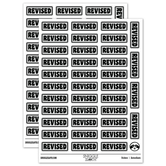 Revised Double Border Sticker Set - White - Matte Finish - 1.5" Small
