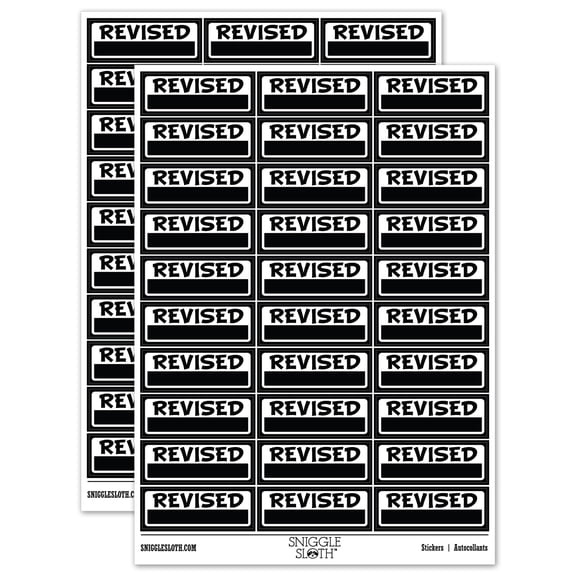 Revised with Blank Sticker Set - Black - Matte Finish - 1.75" Medium