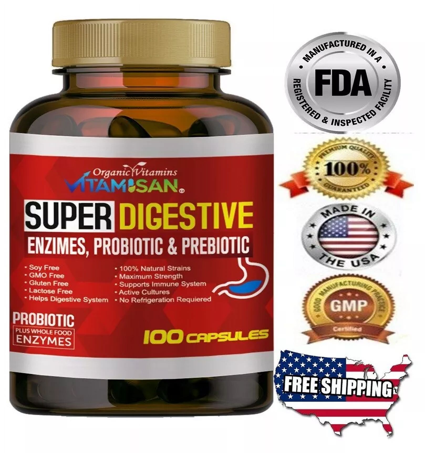 Revita Sales Biliares Digestive Enzymes Pancreatin Enzimas Digestivas 100 caps (Book it)