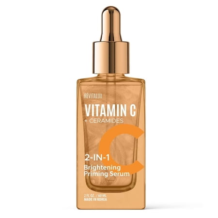 RevitaLux Vitamin C & Ceramides 2-in-1 Serum - & Priming, Anti-Aging, Skin Repair, Hydrates & Firms - Dermatologist Tested, Cruelty-Free Korean Skin Care for All Skin Types - 2 fl. oz