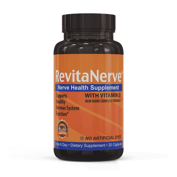 RevitaNerve Nerve Support Supplement with B-Complex, Vitamin D3, Magnesium and Alpha Lipoic Acid, 30 Capsules