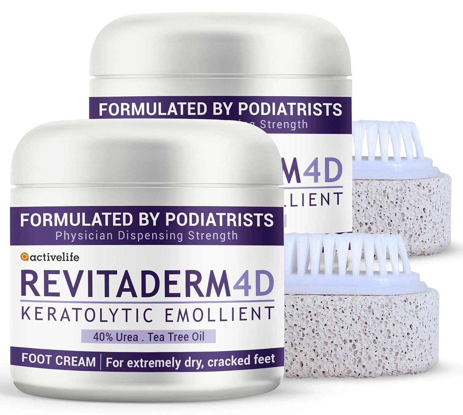 Revitaderm 4D Urea Cream, Deeply Moisturizes for Dry, Cracked Feet
