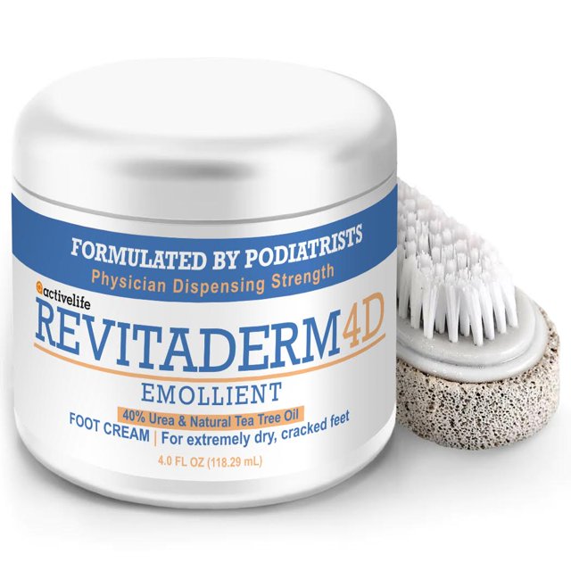 Revitaderm Urea 40 Foot Cream Care for Dry Cracked Skin, Callus Remover with Pumice Stone