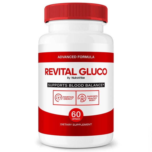 Revital Gluco Original Formula with a Clean Blend to Support Healthy Circulation, Natural Energy & Balanced Levels | Just 2 Easy-to-Swallow Pills Daily (60 Capsules)