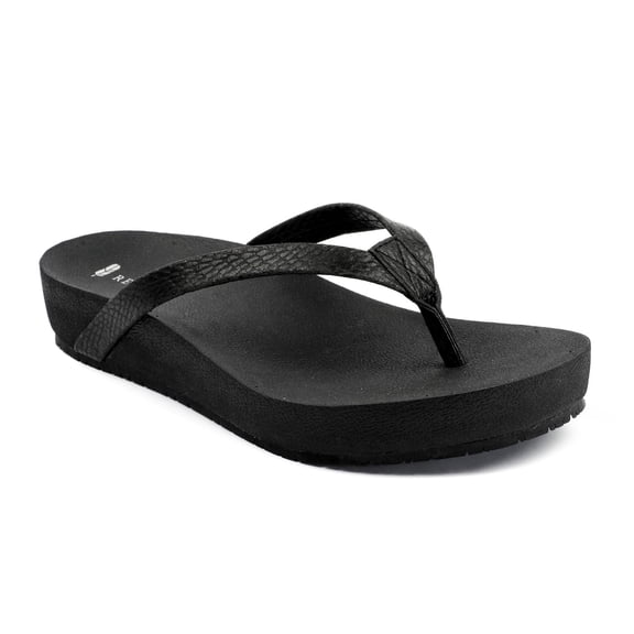 Revitalign Sandy Arch Supportive Platform Sandal - Black Women's