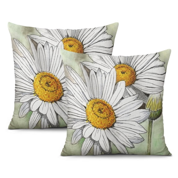 Revitalize Your Space with Blue Linen Throw Pillow Cases - 16x16 inch Set of 2 Modern Boho Farmhouse Outdoor Cushions Perfect for Sofa, Couch, Living Room