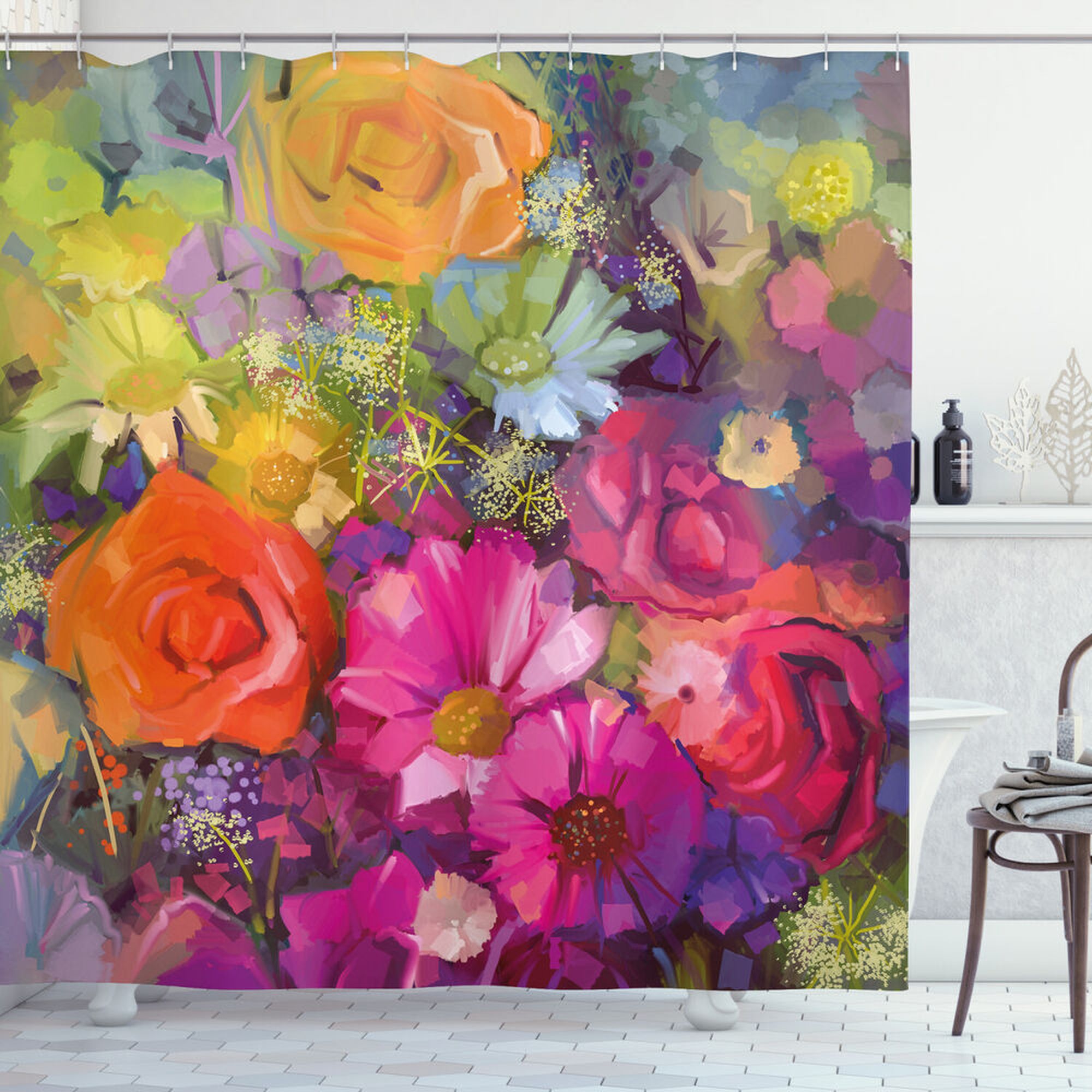 Revitalize Your Bathroom with the Fresh Blooms Shower Curtain Adorned