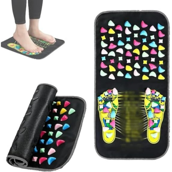 Revitalizing Acupressure Foot Mat, Reflexology Walk Stone Road for Long Sitting Elderly Students and Office Workers (Medium)
