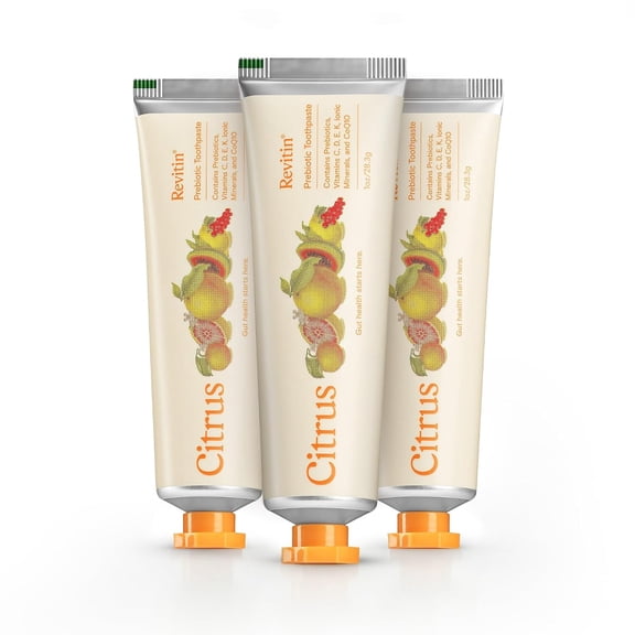 Revitin Fluoride-Free Prebiotic Citrus Tooth Gel Kids Toothpaste 3 Pack