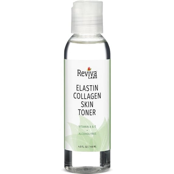 Reviva Elastin Collagen Skin Toner with Vitamin A & E 4 oz Liquid