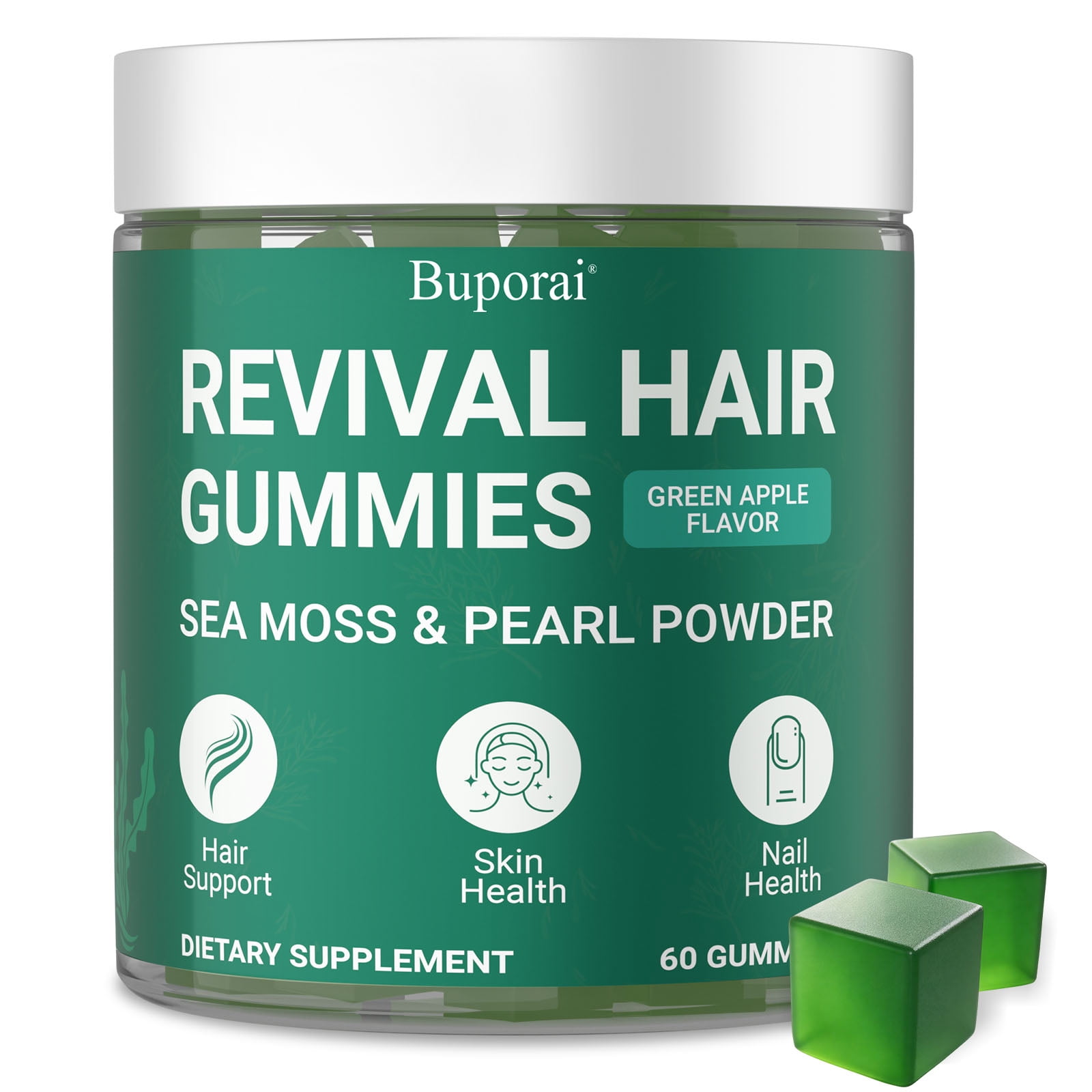 Revival Hair Gummies - with Biotin, Keratin, Multivitamins - Supports Healthy Hair, Skin & Nails, Supports Hair Growth - 60 Gummies