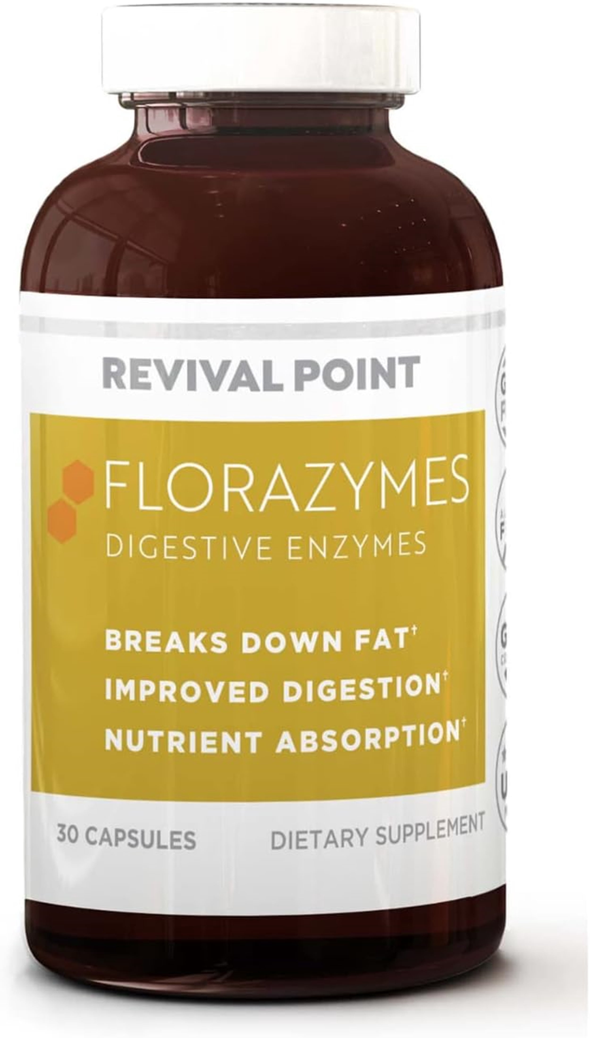 Revival Point Florazymes Premium Digestive Enzymes for Digestion for Women and Men - Includes Pancreatic Enzymes & Proteolytic Enzymes