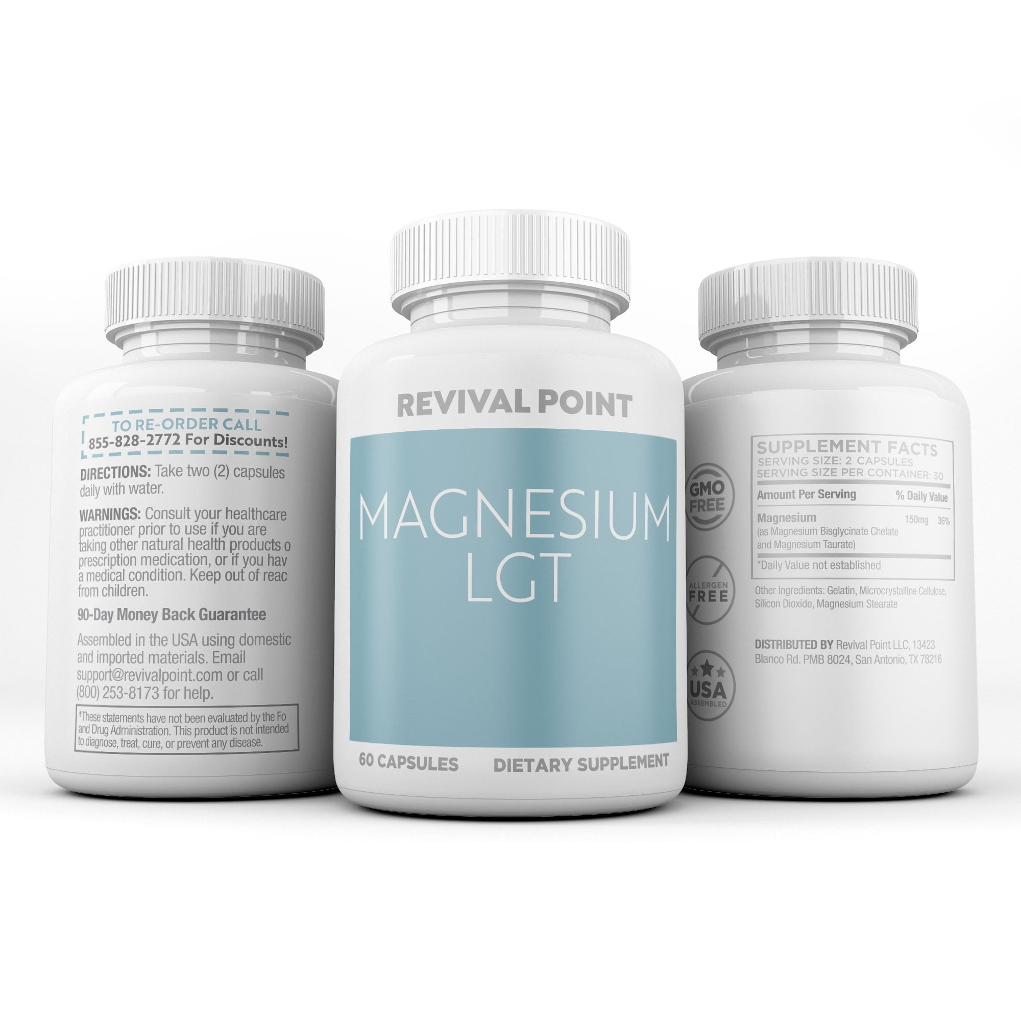 Revival Point Magnesium LGT HighAbsorption Magnesium Supplement with