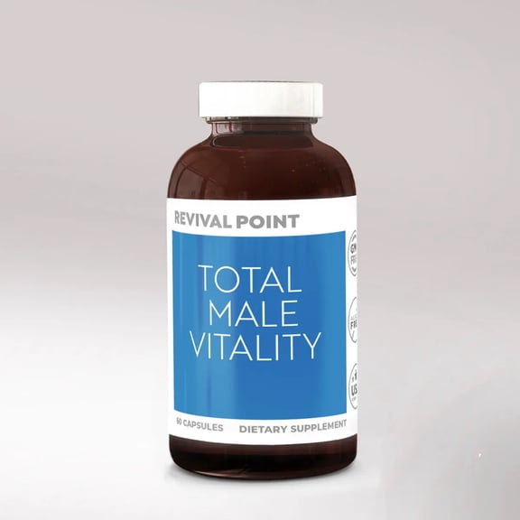 Revival Point Total Male Vitality with RipFactor, Mens Health Support Supplement, 60 Count