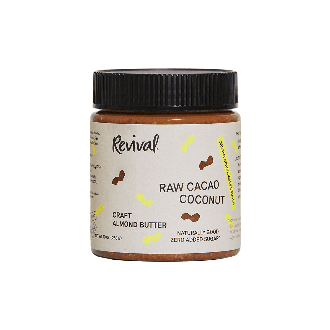 Revival Vegan Craft Almond Butter, No Sugar Added Raw Cacao Coconut, 10 oz
