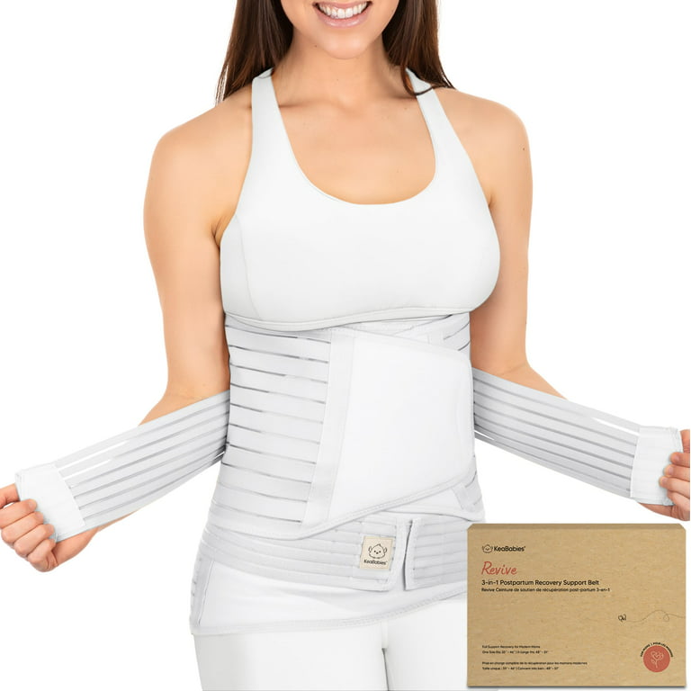  3 in 1 Postpartum Belly Support Recovery Wrap – Postpartum  Belly Band, After Birth Brace, Slimming Girdles, Body Shaper Waist Shapewear ,Post Surgery Pregnancy Belly Support Band (Matte White, M/L) : Clothing