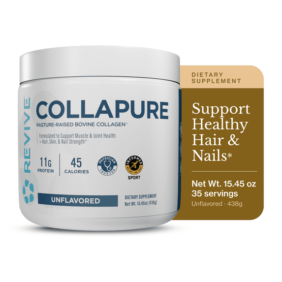 Revive MD CollaPure Collagen Peptides Powder, Hair Skin Nails & Joint Support, Unflavored, 15.45 oz (35 Servings)