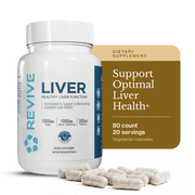 Revive MD Liver Support Supplement with Milk Thistle & NAC, Daily Detox & Antioxidant Capsules, 80 Count