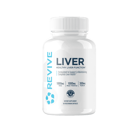 Revive MD Liver Support Supplement with Milk Thistle & NAC, Daily Detox & Antioxidant Capsules, 80 Count