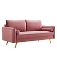 thumbnail image 1 of Modway Revive Performance Velvet Sofa in Dusty Rose, 1 of 8