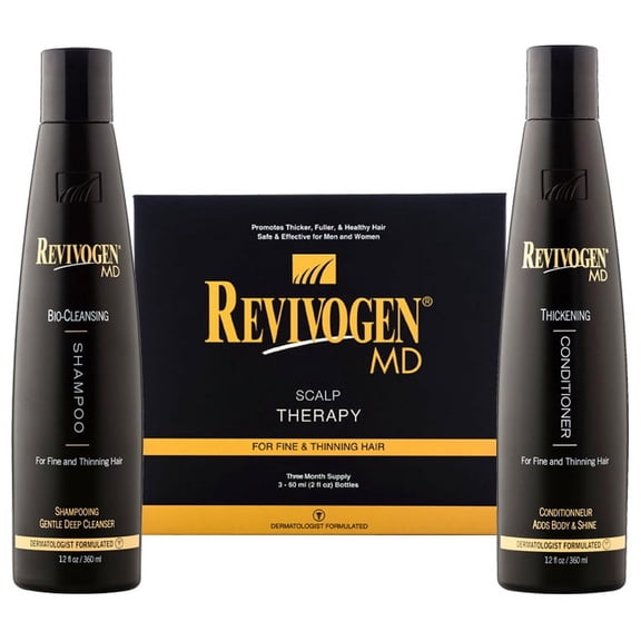 Revivogen MD Scalp Therapy Thinning Hair Solution, Shampoo & Conditioner Set