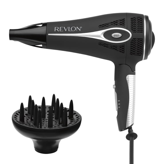 Revlon 1875W Retractable Cord Fold & Go Ceramic Hair Dryer, Black